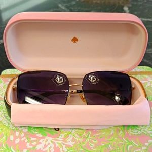 Stylish blue Sunglasses with Pink Case